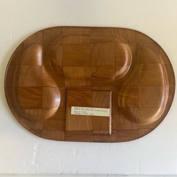 Vintage Wood Weave Platter and Charcuterie Board - Picture 3 of 5